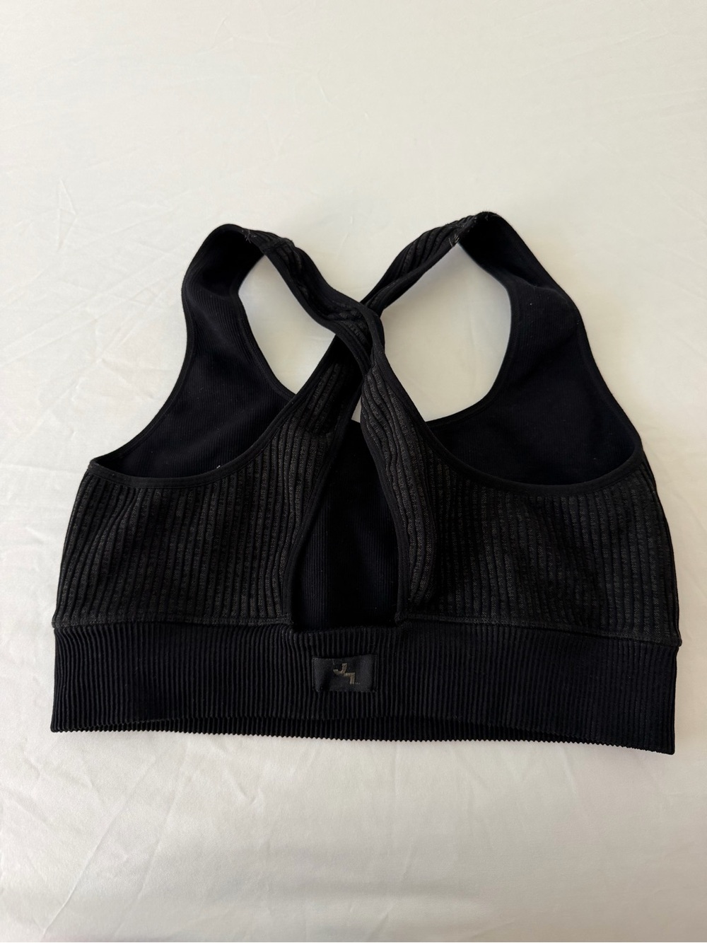 JoyLab Black Ribbed Crossover Sports Bra - Picture 3 of 3